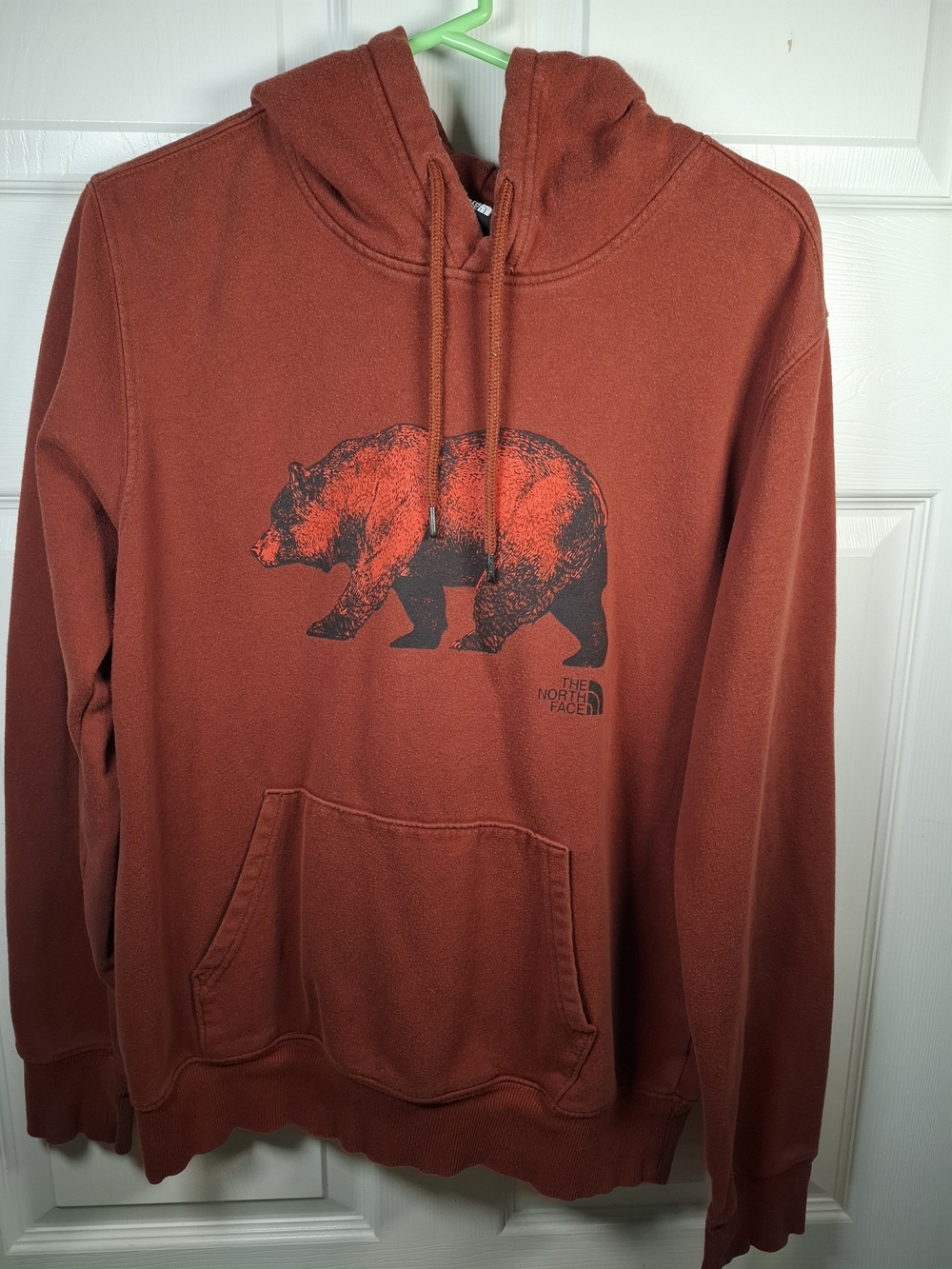 The North Face Men’s Hooded Sweatshirt - Burnt Orange with Bear Graphic